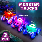 Tub Works® Monster Trucks™ Light Up Bath Toys, 3 Pack, Crab, Ray & Octopus