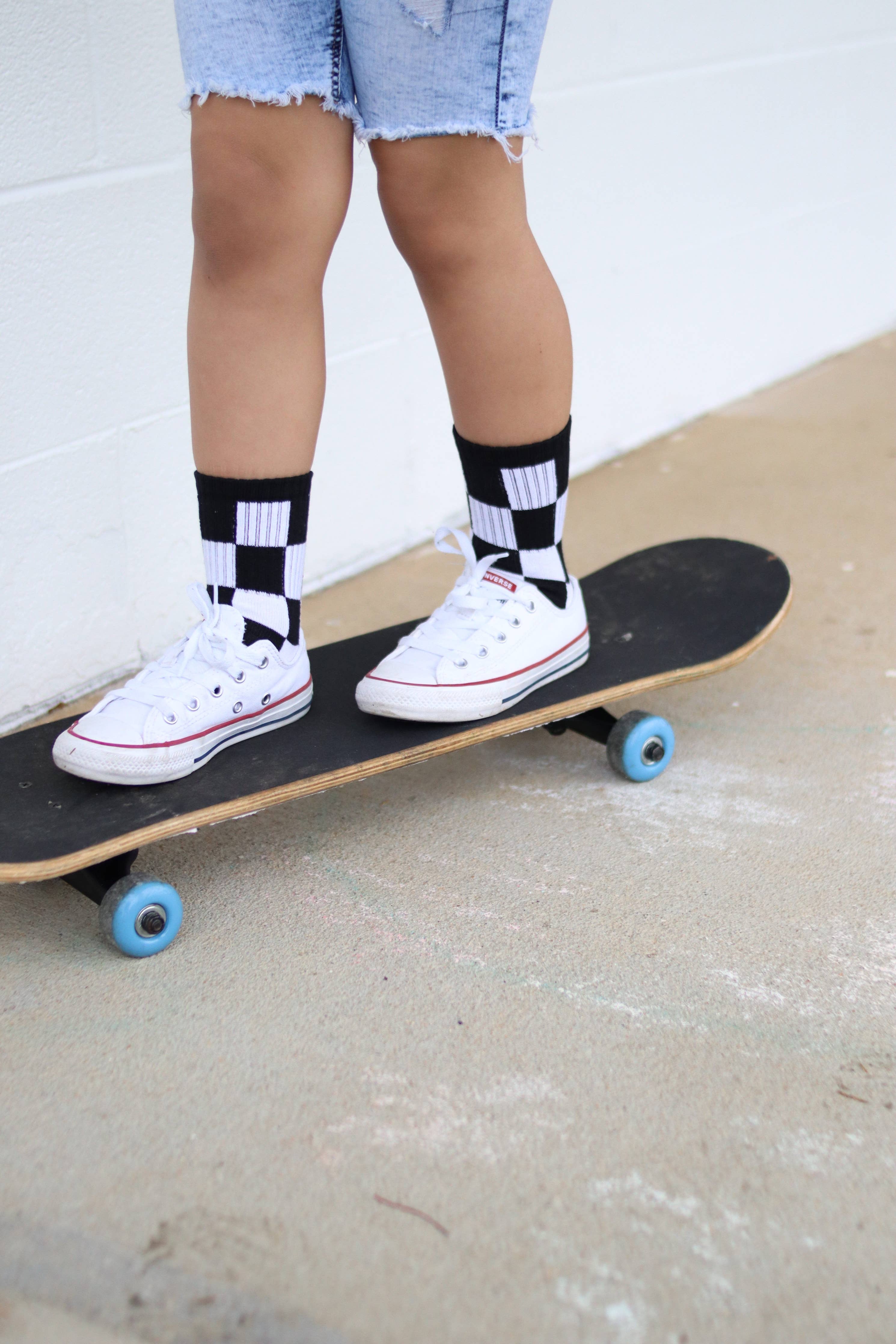 Black + White Checker Socks