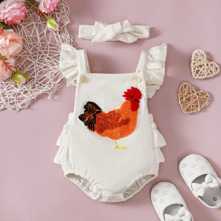 Rooster Ruffle Romper
