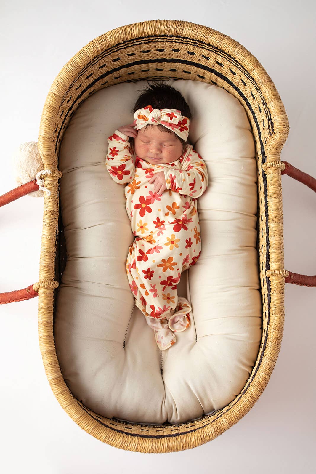 70s Groovy Flower Knotted Newborn Baby Gown