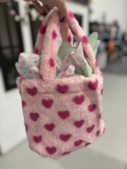 Pink and Red Heart Bag ~ Furry
