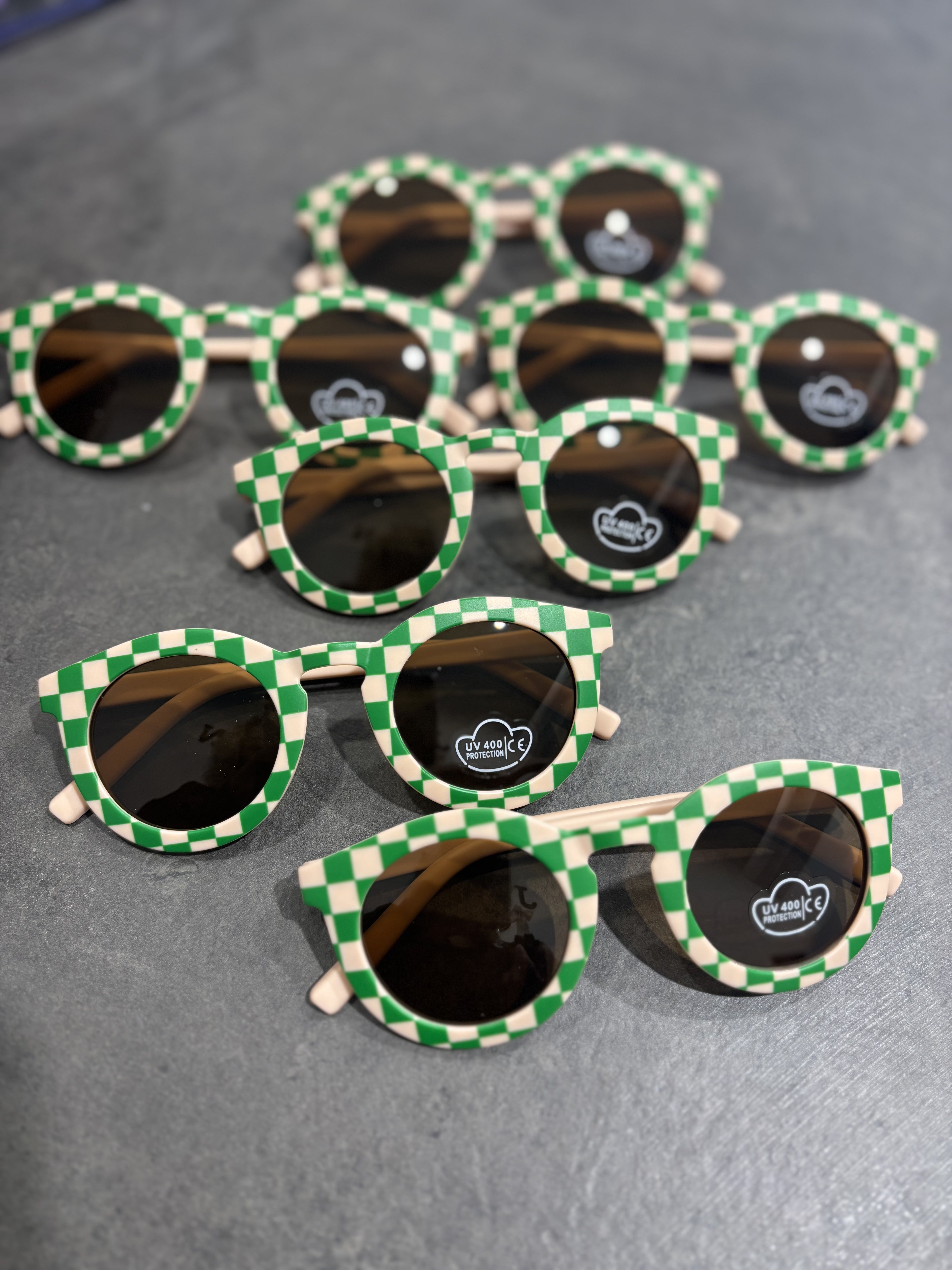 Retro Groovy Kids Checkered Sunglasses