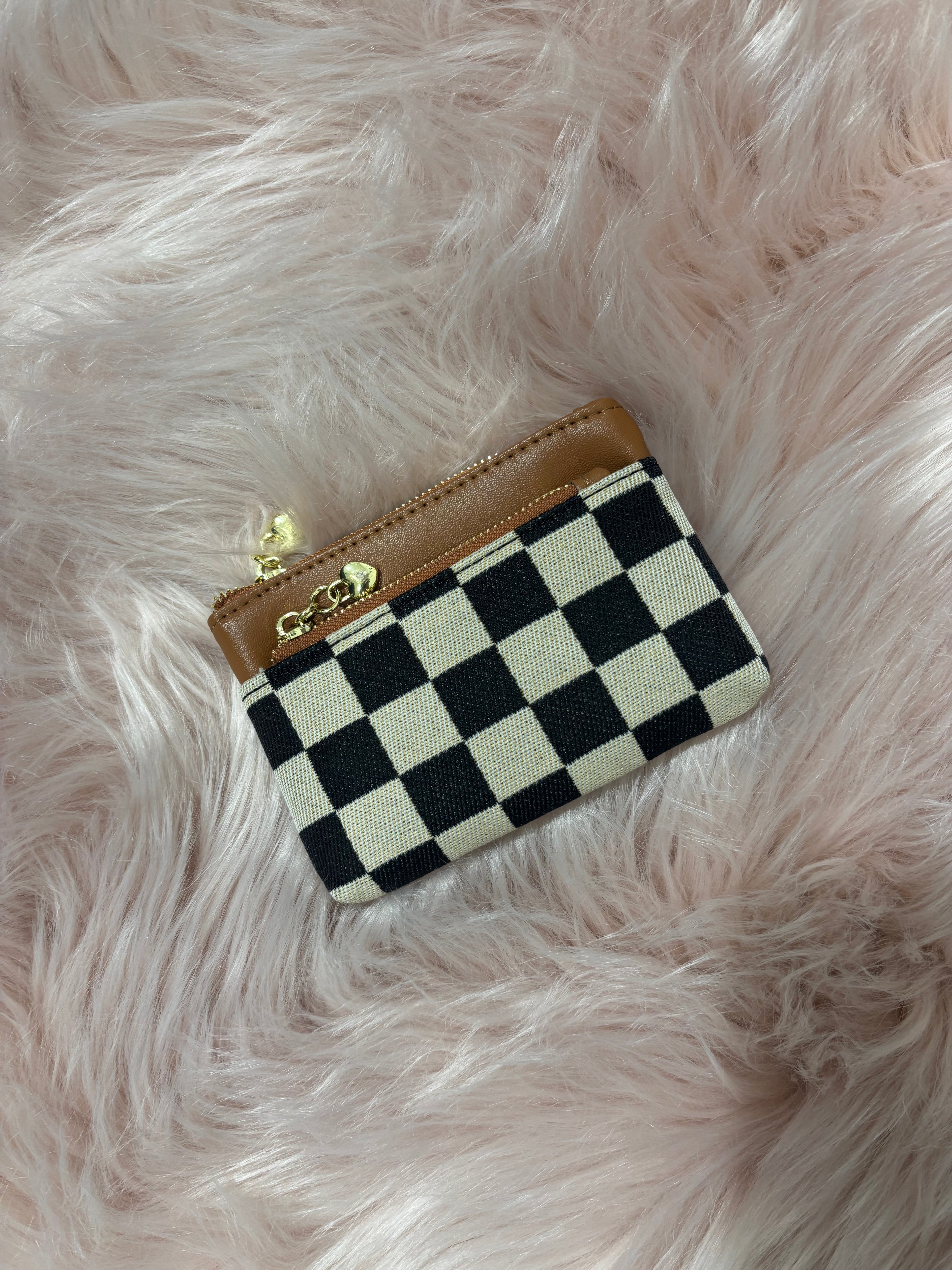 Checkered Small Wallet
