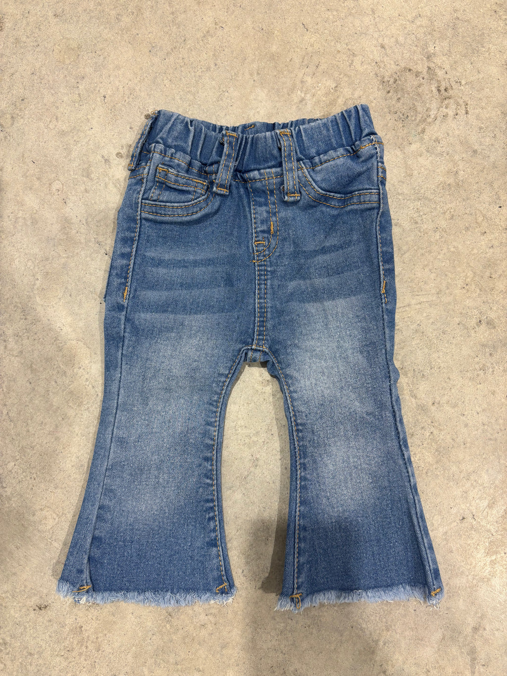 Stonewashed Denim Flare Jeans