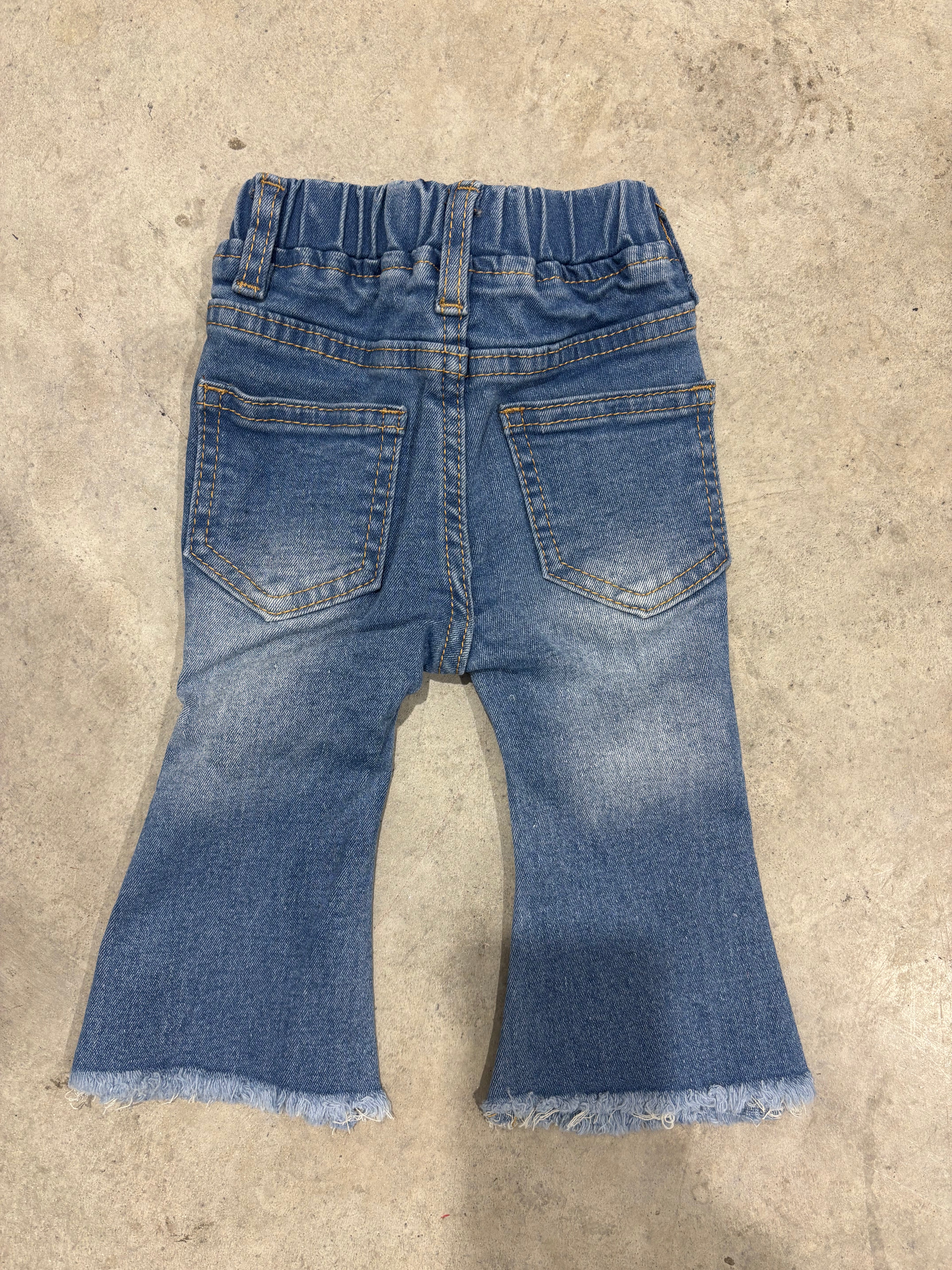 Stonewashed Denim Flare Jeans