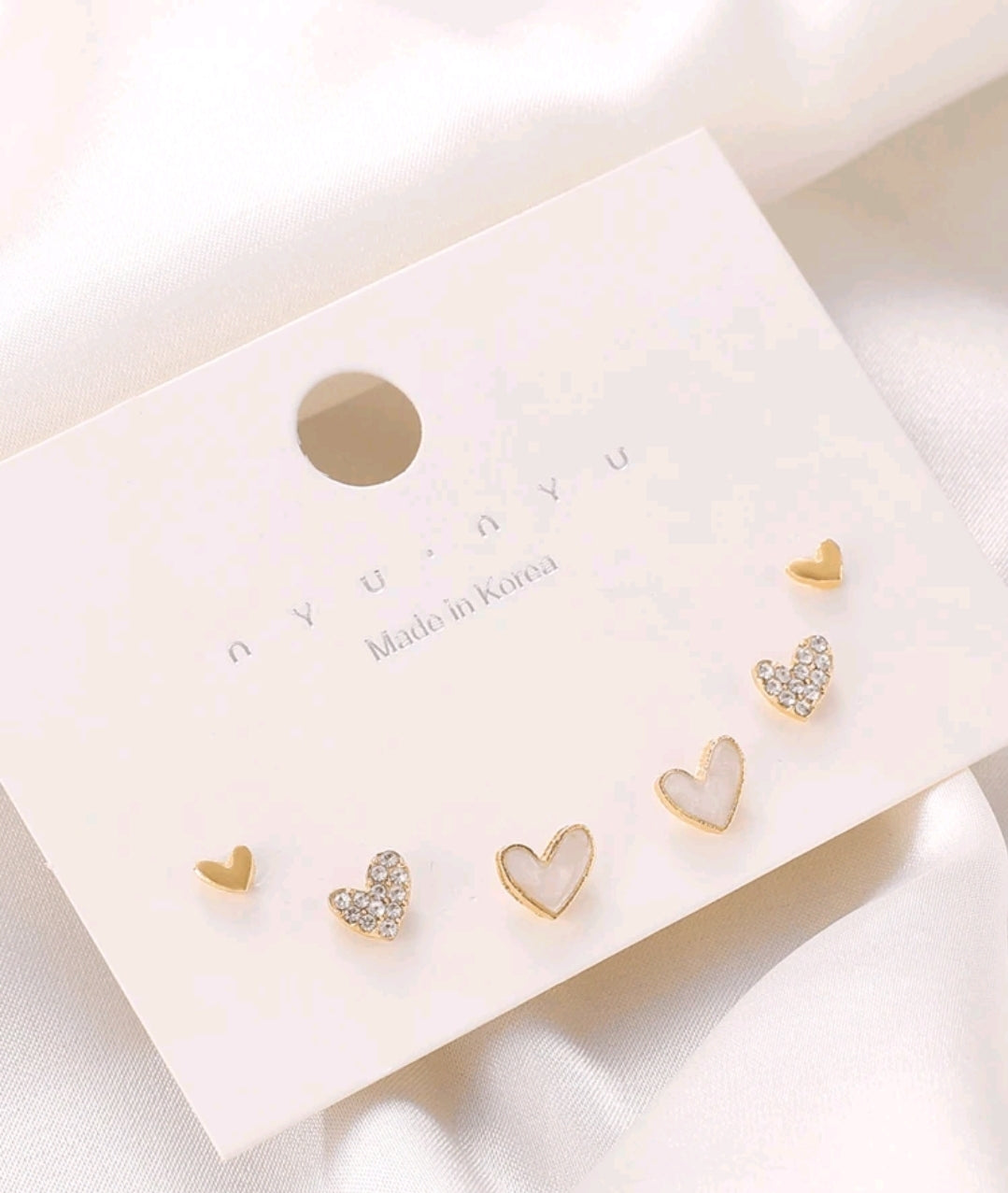 Sweet Little Heart Earrings - Set of 3 ❤️🩷❤️