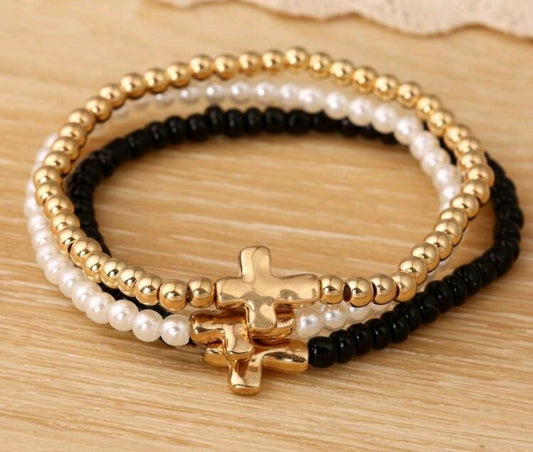 Cross Bracelets - Set of 3