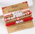 Valentine's Stack. Set of 5 Bracelets