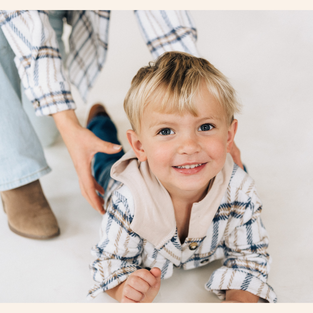 Cream & Navy Plaid Flannel - Toddler