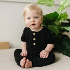Bamboo Henley Romper - Baby Boy Clothes Outfit Daywear
