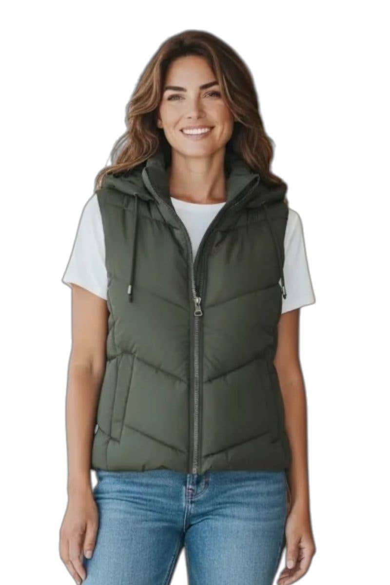 Puffer Vest with Hood