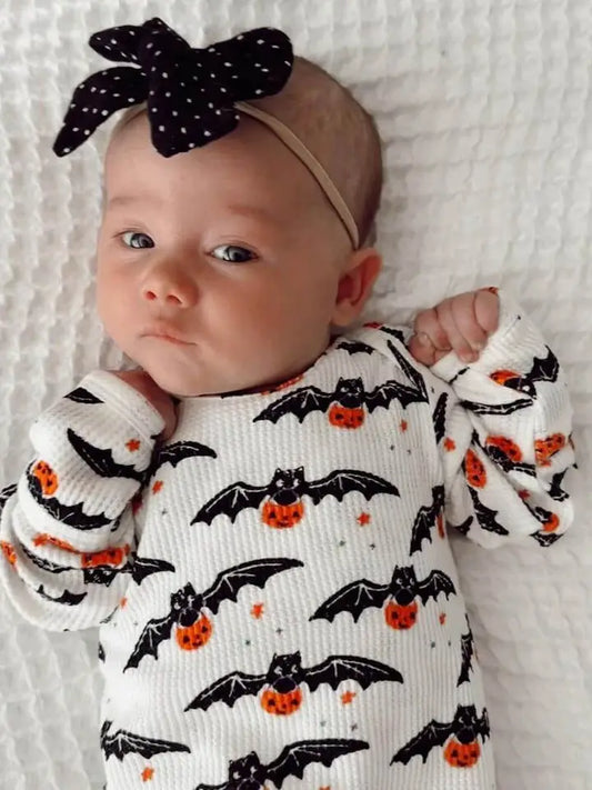 Organic Waffle Knotted Gown, Trick or Treating Bat