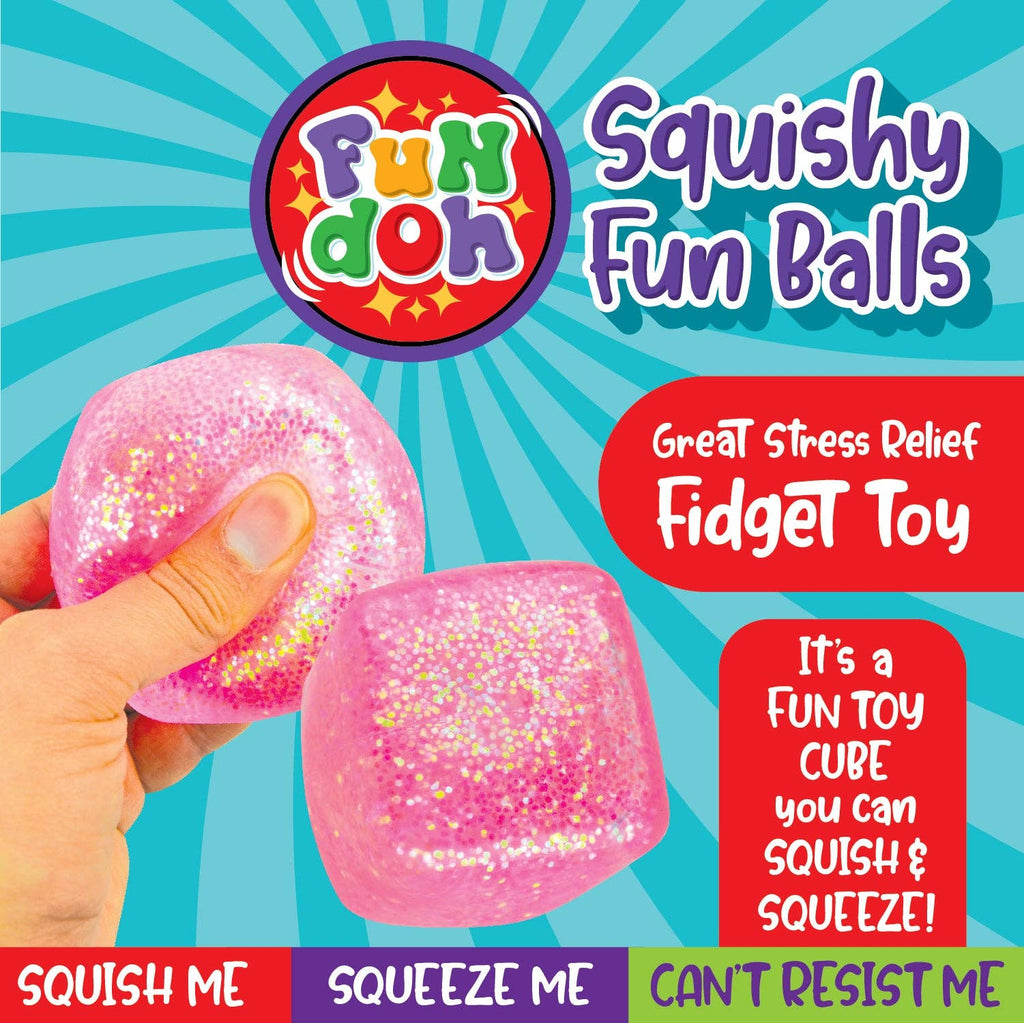 Squish & Squeeze Sparkle Cube Ball Fidget Toy