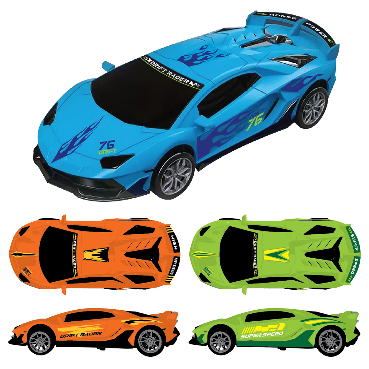 Sideways Drift Racers Friction Car Assortment