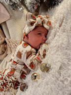 Organic Waffle Knot Bow, Reindeer