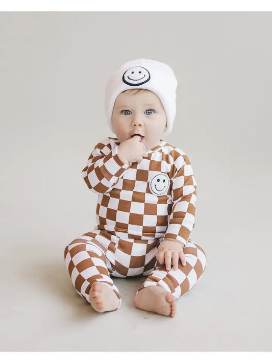 Smiley Baby Kids Beanie | White