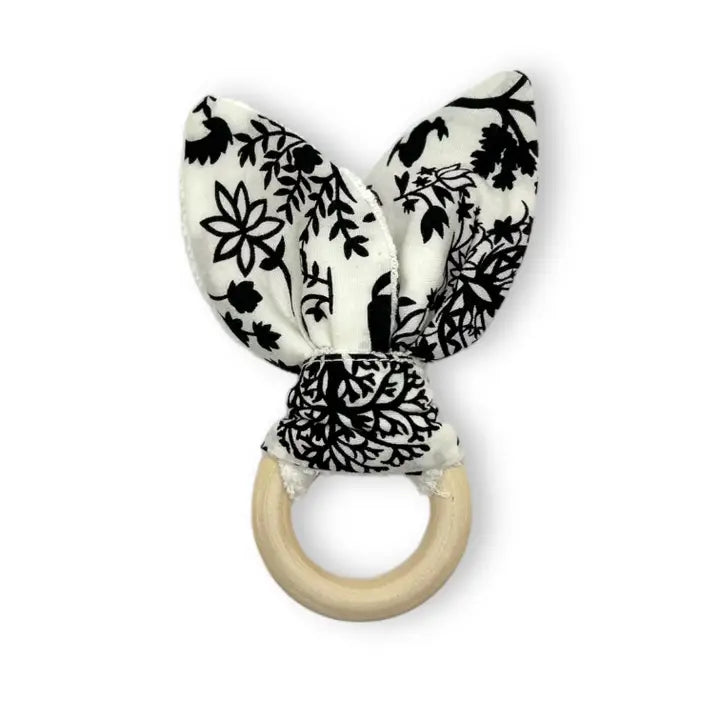 Bunny Teether w/wood Teething Ring
