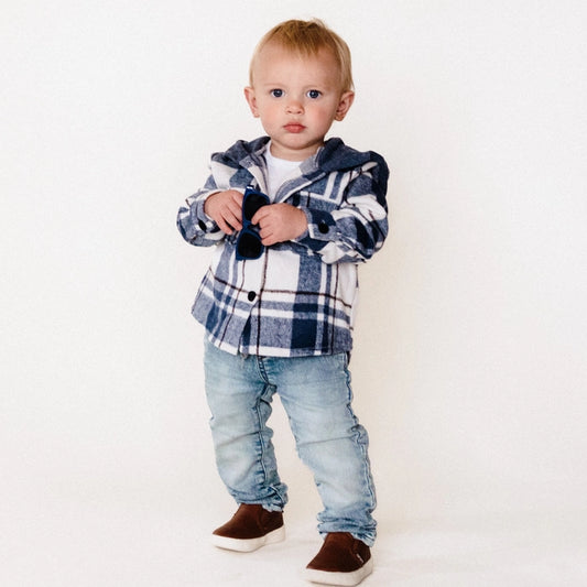Navy Plaid Flannel - Infant - UNISEX