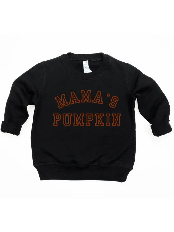 Mama's Pumpkin Varsity Pullover - Fall Toddler Clothes