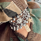 Hand Stamped MOM Brass Tag Bracelet