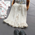 Toddler Girls Ruffle Gauze Pants - Beige