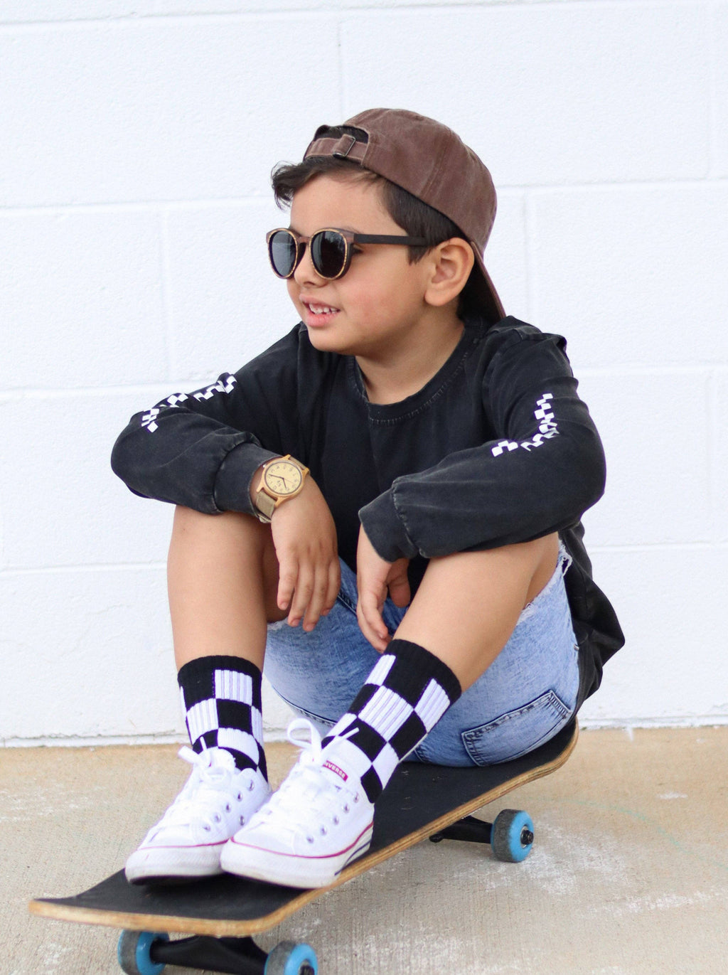 Black + White Checker Socks