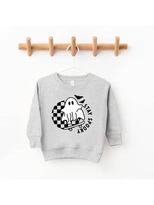 Stay Spooky Ghost Skateboard Toddler and Youth Sweatshirt