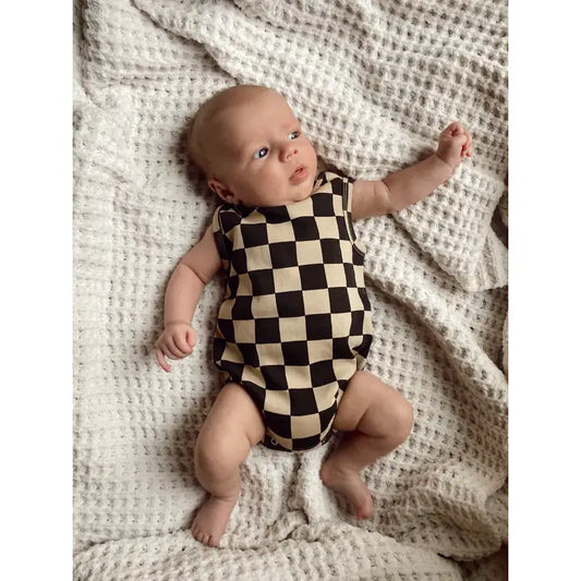 Tiramisu/Black Checkerboard / Organic Dune Bubble