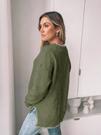 Knit Sweater with Contrast Trim – Casual & Cozy