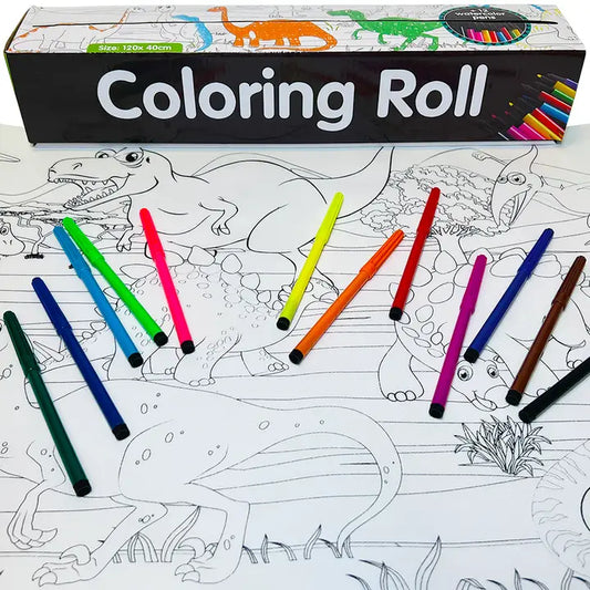 Reusable Coloring Roll w/makers - Dinos
