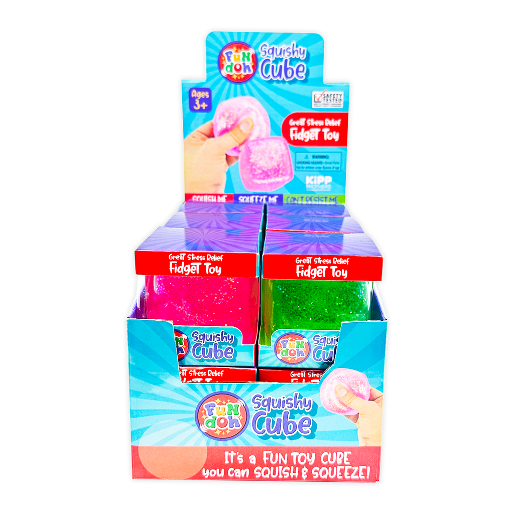 Squish & Squeeze Sparkle Cube Ball Fidget Toy