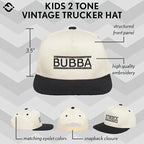 Kids/Baby Two Tone Vintage Cap - Bubba (Black/Beige)