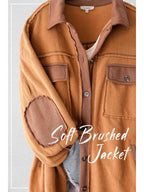 Soft Brushed Button Down Long Sleeve Fleece Shacket