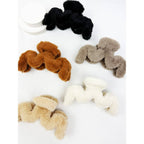 Jumbo Faux Fur Wavy Hair Claw Clips