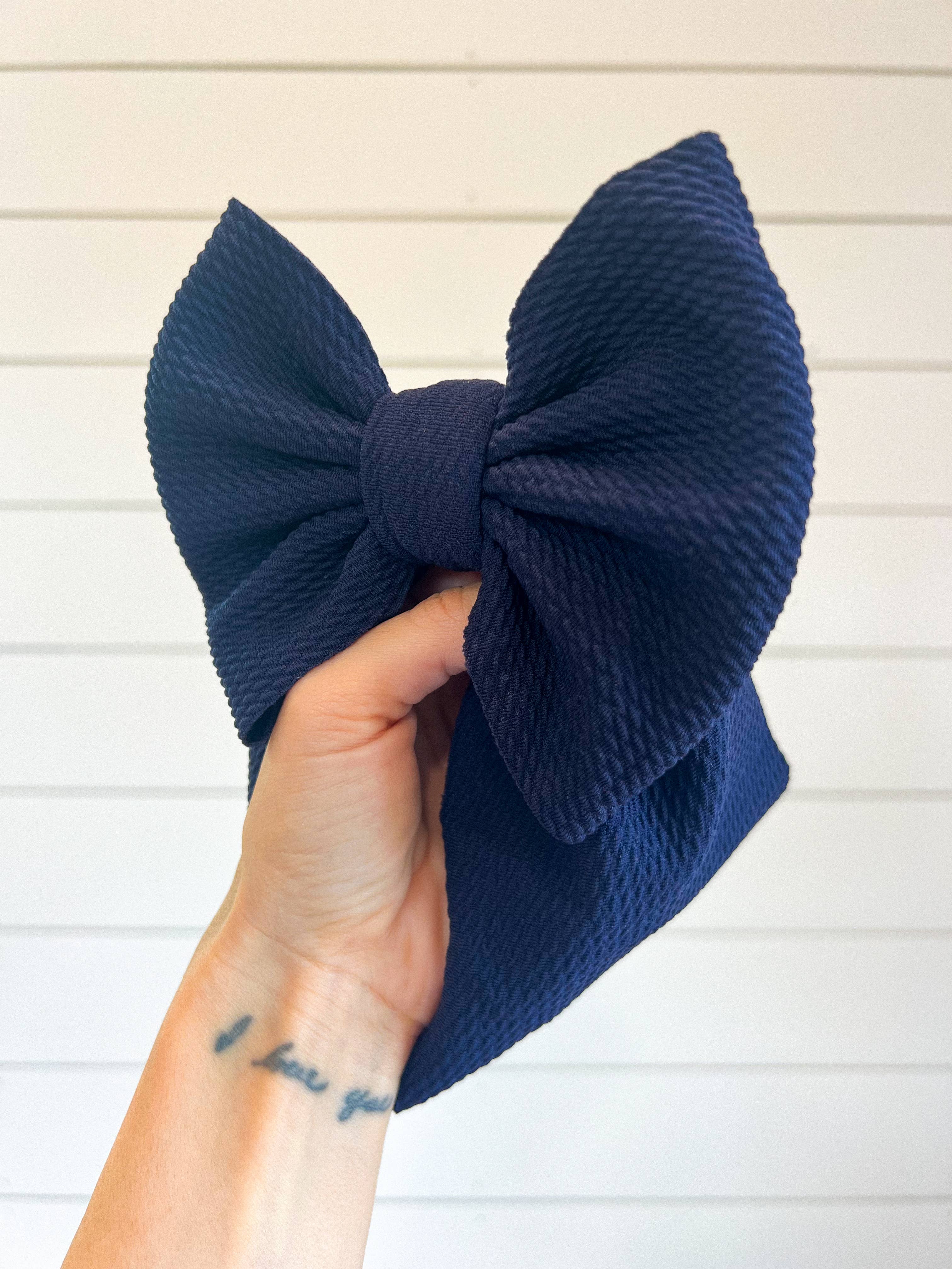 Navy Bullet Bow + Headwrap 