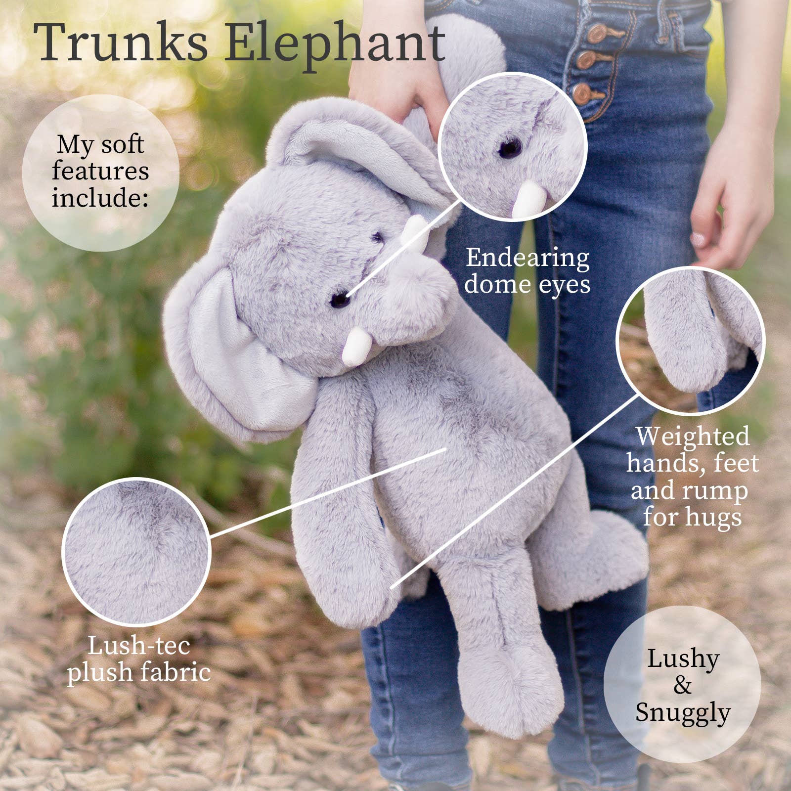 World's Softest Lushees 16" - Elephant Plushie for Kids