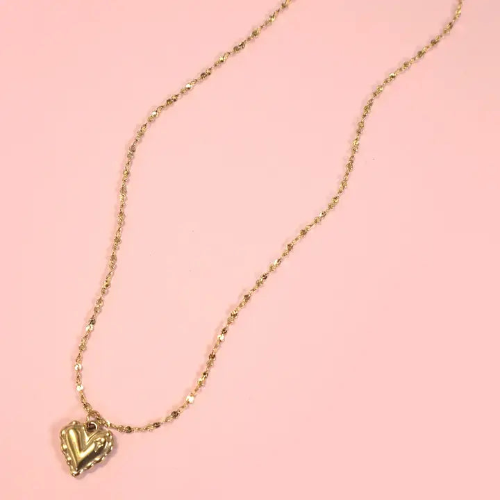 Heart Necklace - Tarnish-free. 16" with 2" extender.