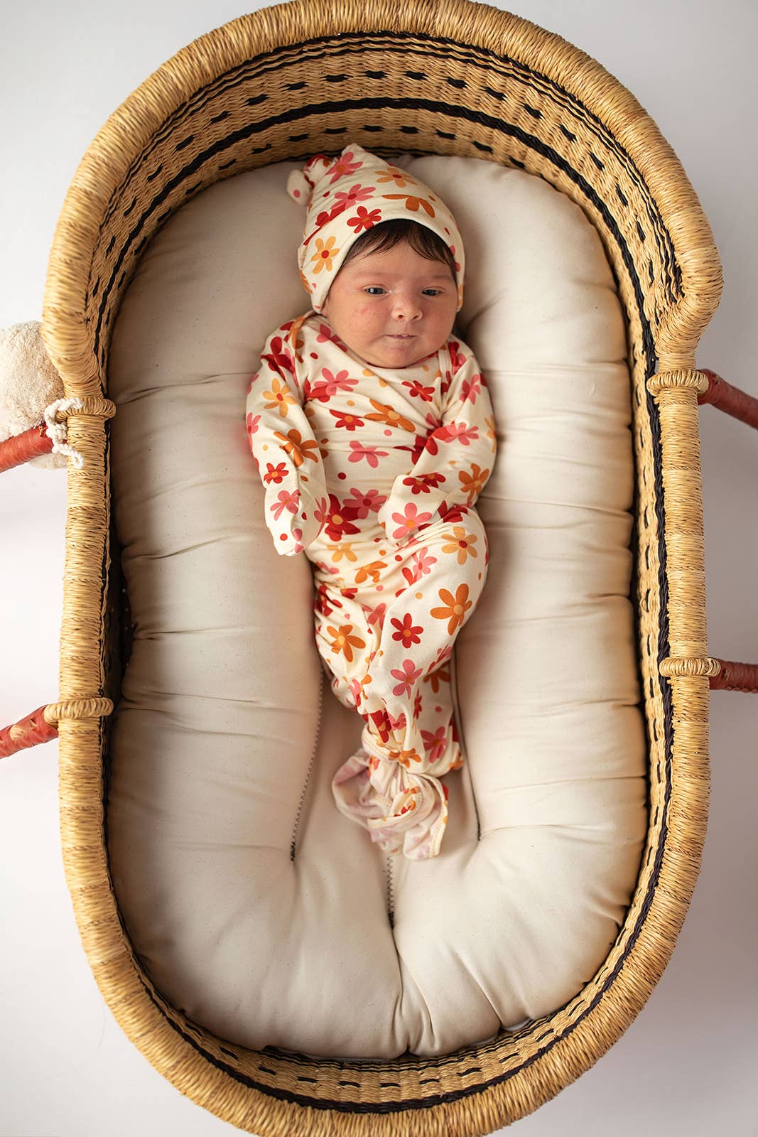 70s Groovy Flower Knotted Newborn Baby Gown