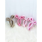 Assorted Pink and Taupe Shades of Bow Clip