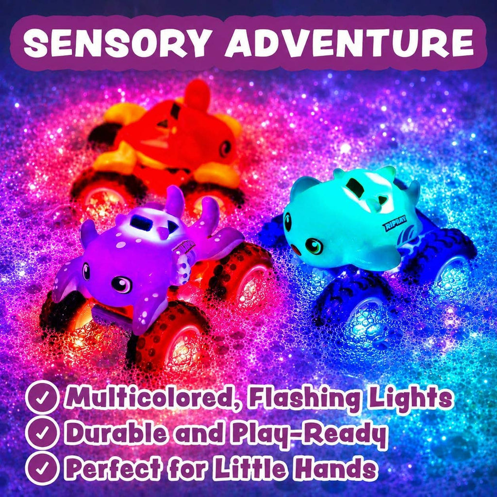 Tub Works® Monster Trucks™ Light Up Bath Toys, 3 Pack, Crab, Ray & Octopus