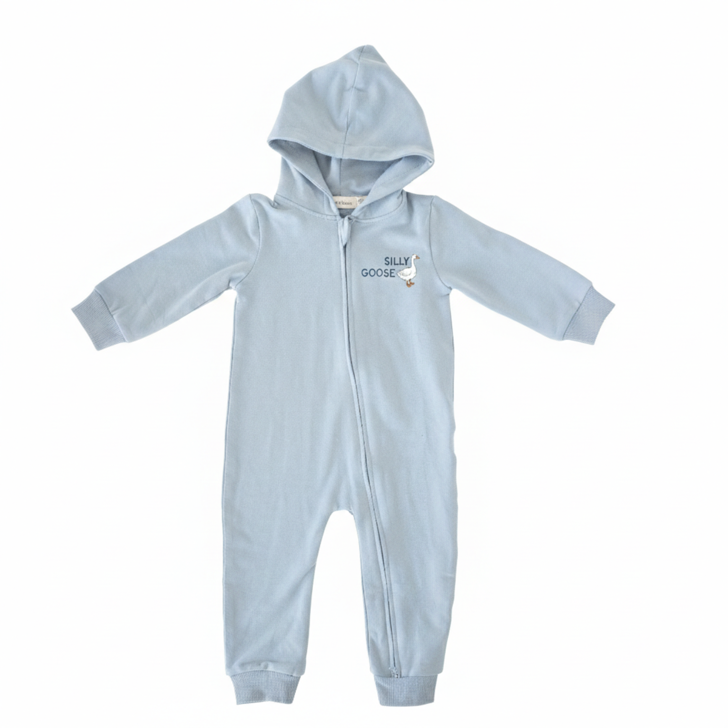 Hudson Hoodie Romper — Blue Silly Goose