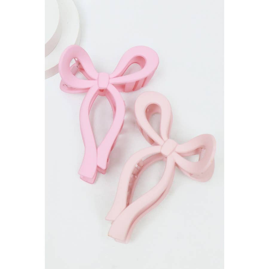 Matte Pastel Tone Bow Shape Hair Claw LARGE