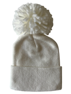Baby's First Hat, Warm White Pom