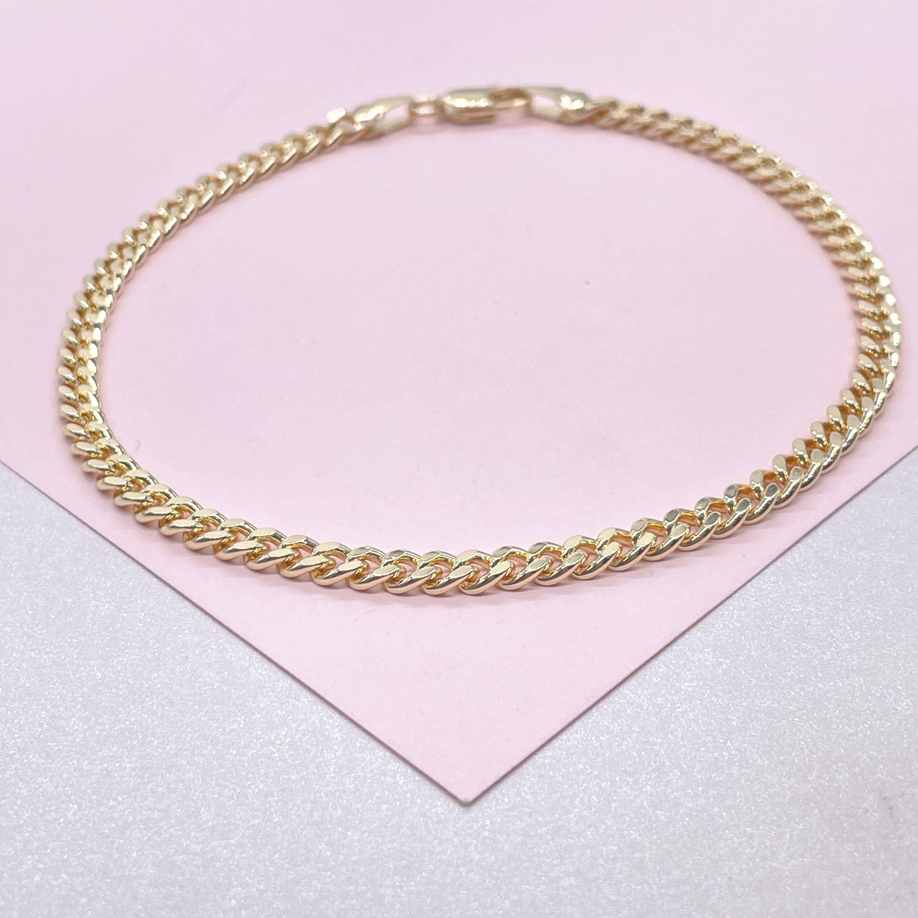 18k GF 4mm Miami Cuban Link Anklet