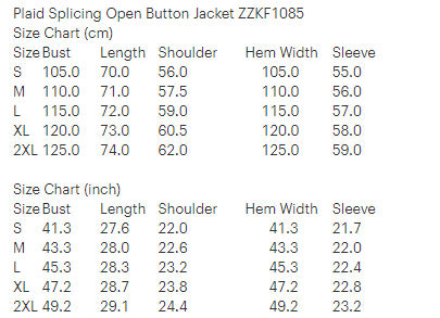 Plaid Splicing Open Button Jacket