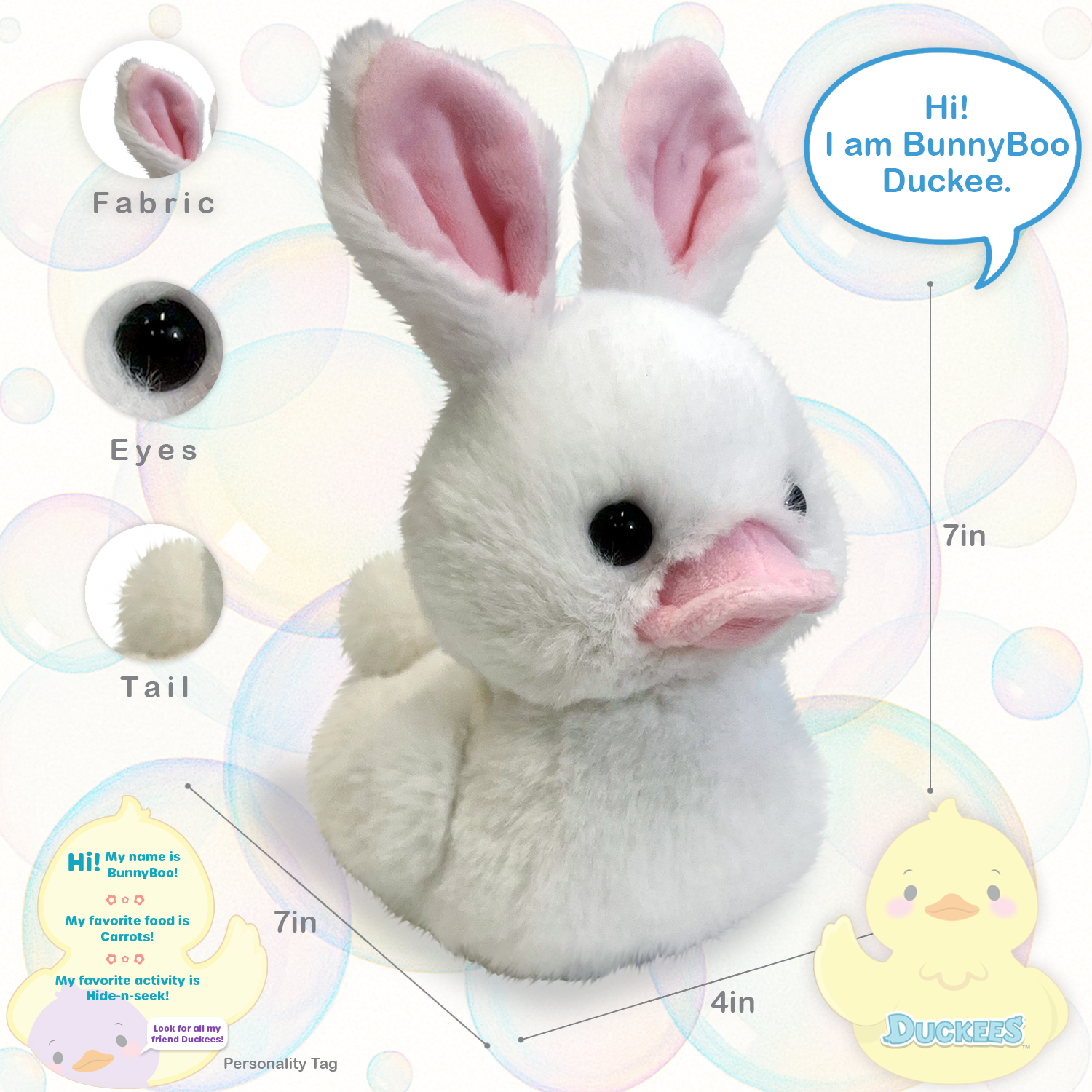 World's Softest Plush - 7" BunnyBoo Plush Duckee Bunny