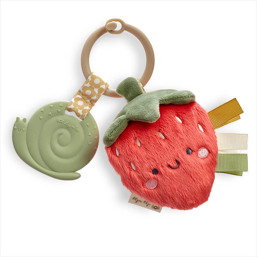 Itzy Pal™ Plush + Teether -  Strawberry