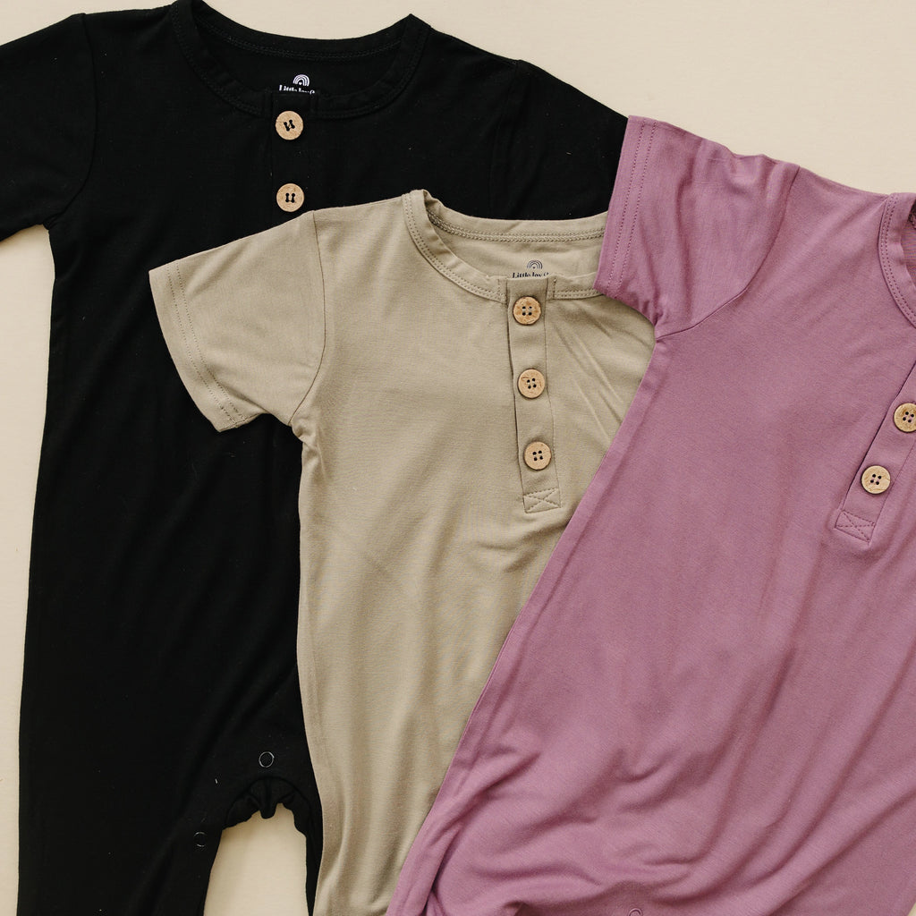 Bamboo Henley Romper - Baby Boy Clothes Outfit Daywear