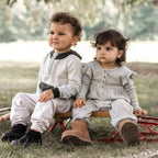 Color Blocked Sweatshirt & Pants Set - Bobcat