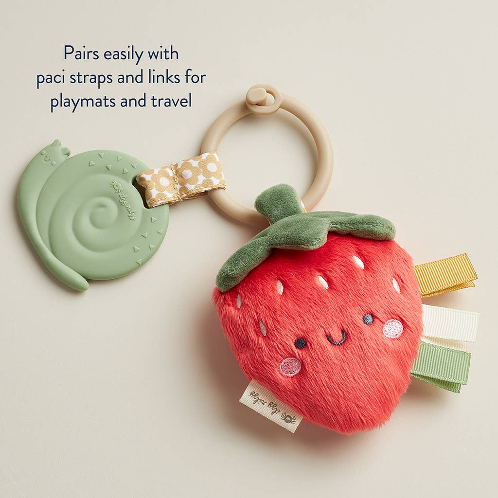 Itzy Pal™ Plush + Teether -  Strawberry